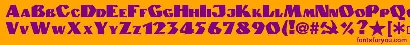 Weitere Informationen zur Granit.Kz-Schriftart Granit.Kz-Schriftart – Violette Schriften auf orangefarbenem Hintergrund