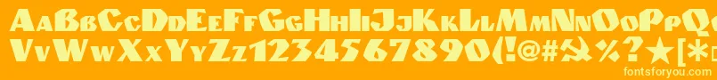 フォントGranit.Kz – オレンジの背景に黄色の文字
