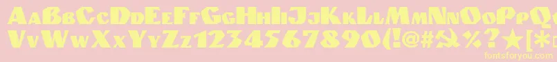 Granit.Kz-Schriftart – Gelbe Schriften auf rosa Hintergrund