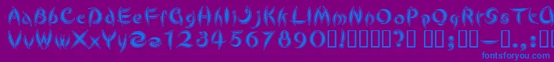 Cutel Font – Blue Fonts on Purple Background