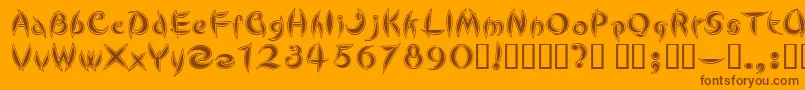 Cutel Font – Brown Fonts on Orange Background