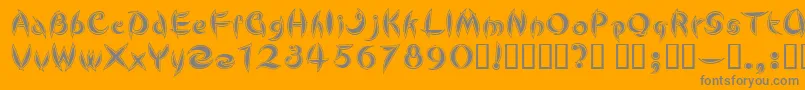Cutel-Schriftart – Graue Schriften auf orangefarbenem Hintergrund
