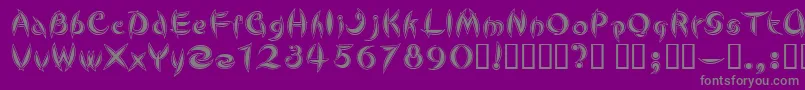 Fonte Cutel – fontes cinzas em um fundo violeta