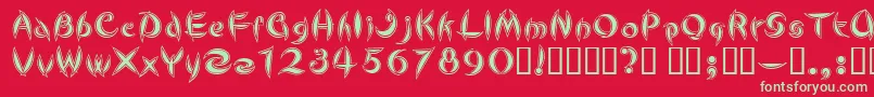 Cutel Font – Green Fonts on Red Background