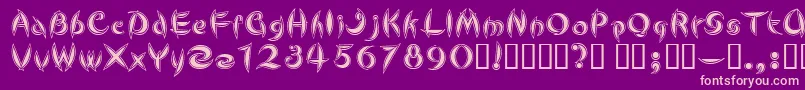 Cutel Font – Pink Fonts on Purple Background