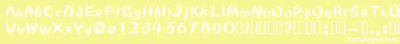 Cutel Font – White Fonts on Yellow Background