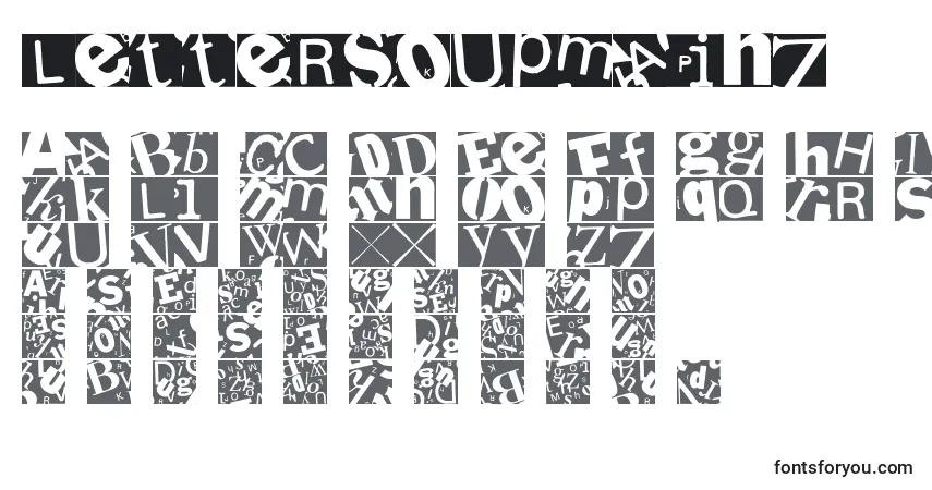 Schriftart Lettersoupmainz – Alphabet, Zahlen, spezielle Symbole