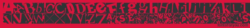 Lettersoupmainz Font – Black Fonts on Red Background