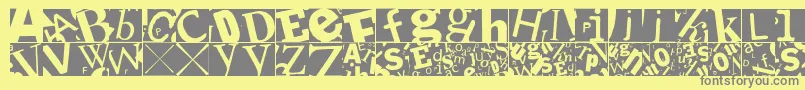 Lettersoupmainz Font – Gray Fonts on Yellow Background