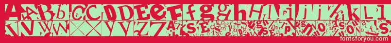 Lettersoupmainz Font – Green Fonts on Red Background