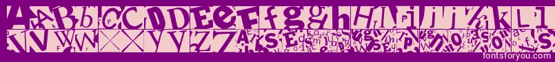 Lettersoupmainz Font – Pink Fonts on Purple Background