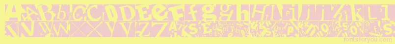 Lettersoupmainz Font – Pink Fonts on Yellow Background