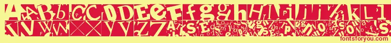 Lettersoupmainz Font – Red Fonts on Yellow Background