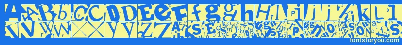 Lettersoupmainz Font – Yellow Fonts on Blue Background