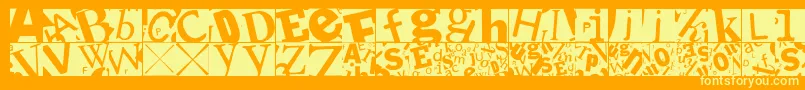 Lettersoupmainz Font – Yellow Fonts on Orange Background