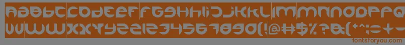 フォントAlexandraInverse – 茶色の文字が灰色の背景にあります。