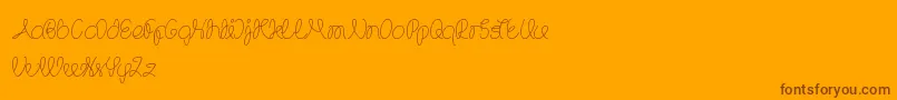 TheWizard-Schriftart – Braune Schriften auf orangefarbenem Hintergrund