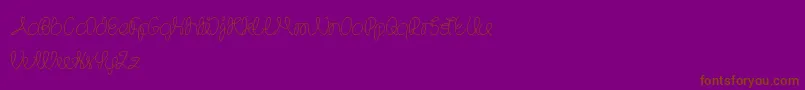 TheWizard-Schriftart – Braune Schriften auf violettem Hintergrund