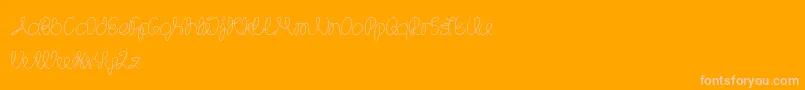 TheWizard-Schriftart – Rosa Schriften auf orangefarbenem Hintergrund