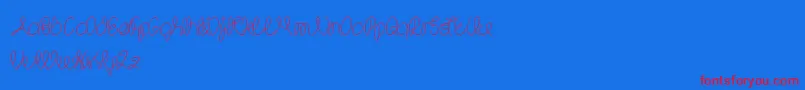 TheWizard-Schriftart – Rote Schriften auf blauem Hintergrund