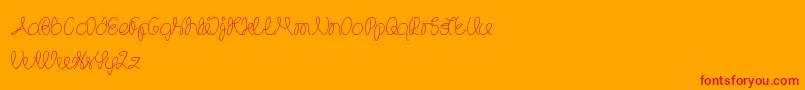 TheWizard-Schriftart – Rote Schriften auf orangefarbenem Hintergrund