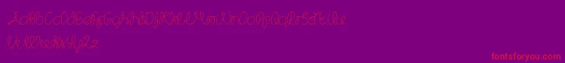 TheWizard-Schriftart – Rote Schriften auf violettem Hintergrund