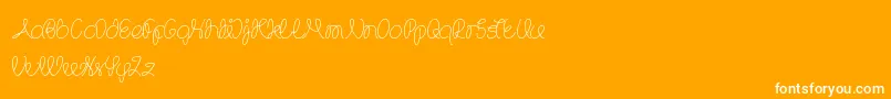 TheWizard-Schriftart – Weiße Schriften auf orangefarbenem Hintergrund