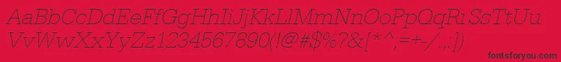 UrwegyptiennetextligOblique-Schriftart – Schwarze Schriften auf rotem Hintergrund