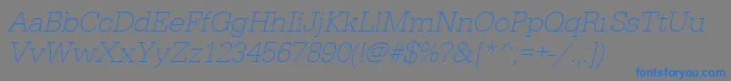 UrwegyptiennetextligOblique Font – Blue Fonts on Gray Background