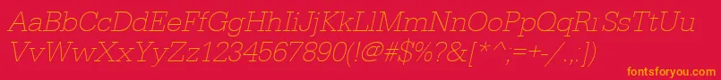 UrwegyptiennetextligOblique Font – Orange Fonts on Red Background