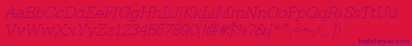 Шрифт UrwegyptiennetextligOblique – фиолетовые шрифты на красном фоне