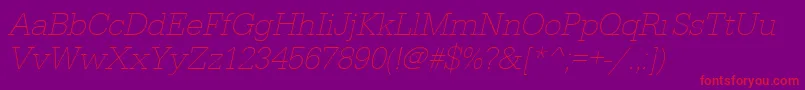 UrwegyptiennetextligOblique Font – Red Fonts on Purple Background