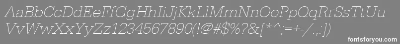 UrwegyptiennetextligOblique Font – White Fonts on Gray Background
