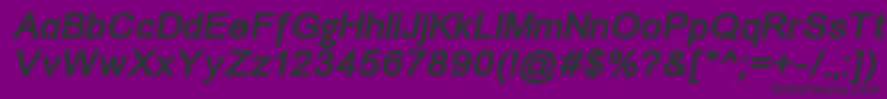 Fonte ErUnivers866BoldItalic – fontes pretas em um fundo violeta