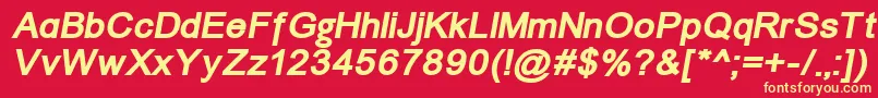 ErUnivers866BoldItalic Font – Yellow Fonts on Red Background