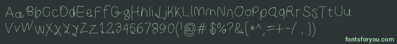 Curlykuethin-Schriftart – Grüne Schriften auf schwarzem Hintergrund