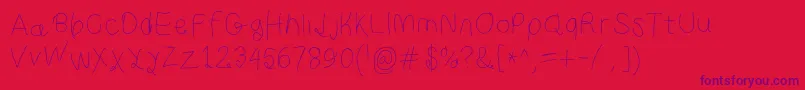 Curlykuethin-Schriftart – Violette Schriften auf rotem Hintergrund