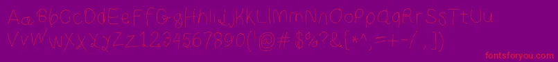 Curlykuethin-Schriftart – Rote Schriften auf violettem Hintergrund