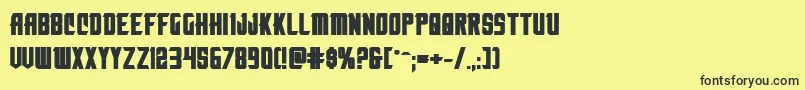 Nemenforcerboldexp Font – Black Fonts on Yellow Background