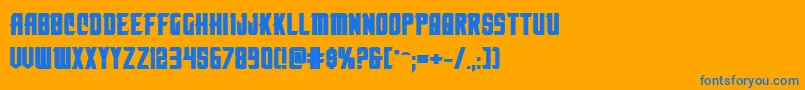 Nemenforcerboldexp Font – Blue Fonts on Orange Background