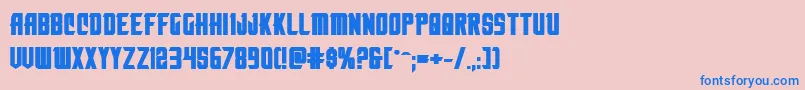 Nemenforcerboldexp Font – Blue Fonts on Pink Background