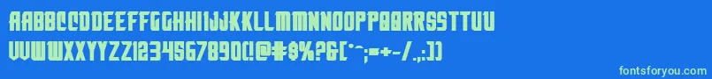 Nemenforcerboldexp Font – Green Fonts on Blue Background