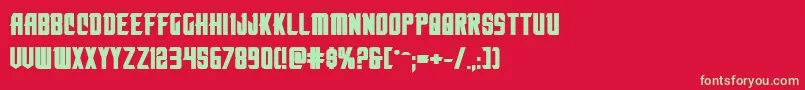 Nemenforcerboldexp Font – Green Fonts on Red Background