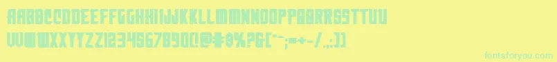Nemenforcerboldexp Font – Green Fonts on Yellow Background