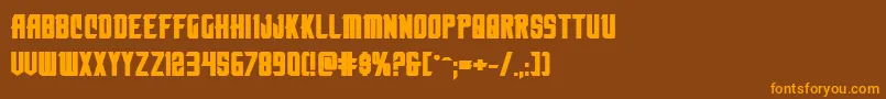 Nemenforcerboldexp Font – Orange Fonts on Brown Background