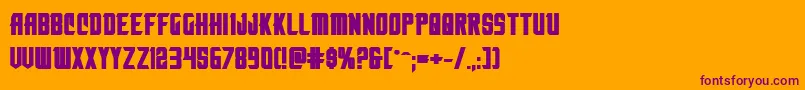 Nemenforcerboldexp Font – Purple Fonts on Orange Background
