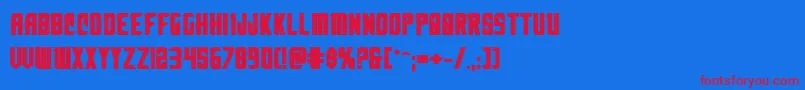 Nemenforcerboldexp Font – Red Fonts on Blue Background