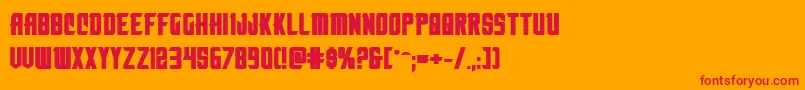 フォントNemenforcerboldexp – オレンジの背景に赤い文字