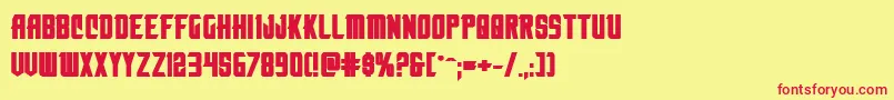 フォントNemenforcerboldexp – 赤い文字の黄色い背景