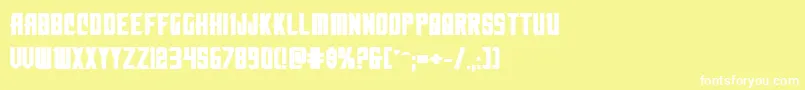 Шрифт Nemenforcerboldexp – белые шрифты на жёлтом фоне